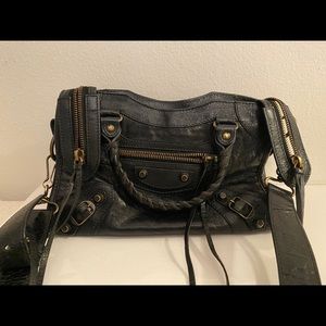 Balenciaga Mini City Black Leather Crossbody